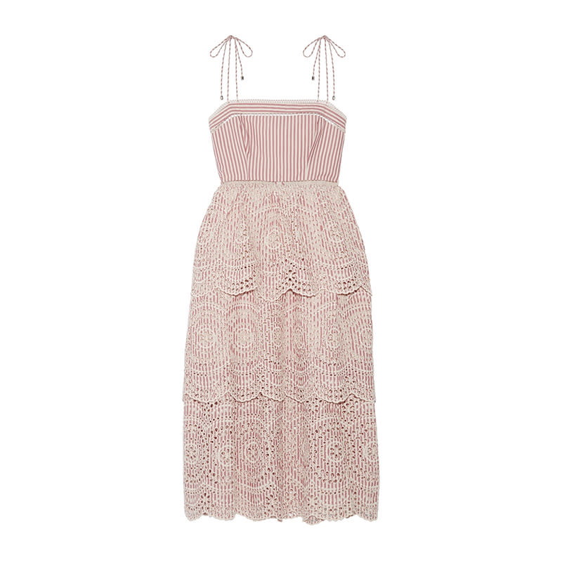 <a rel="nofollow noopener" href="http://rstyle.me/n/cqs9sfchdw%20" target="_blank" data-ylk="slk:Meridian Poplin-Trimmed Striped Broderie Anglaise Cotton Dress, Zimmermann, $850;elm:context_link;itc:0;sec:content-canvas" class="link ">Meridian Poplin-Trimmed Striped Broderie Anglaise Cotton Dress, Zimmermann, $850</a>