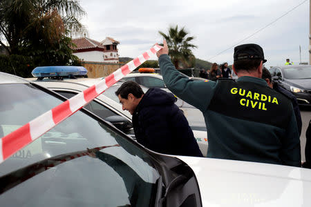 Andalusian Regional President Juan Manuel Moreno Bonilla arrives at the area where Julen, a Spanish two-year-old boy fell into a deep well six days ago when the family was taking a stroll through a private estate, in Totalan, southern Spain, January 19, 2019. REUTERS/Jon Nazca