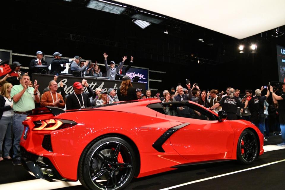 2020 Corvette Stingray VIN 0001 was auction for $3 million at Barrett-Jackson to benefit the Detroit.