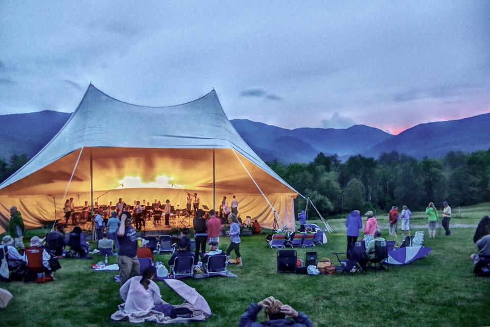 A Vermont Mozart Festival performance is held at the Trapp Family Lodge Meadow.