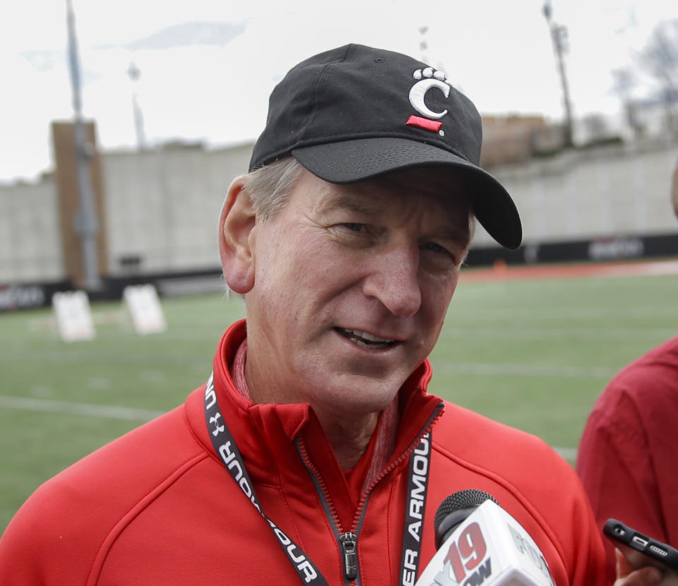 After stepping down as head coach at Cincinnati, Tommy Tuberville joined ESPN as a color commentator. (AP Photo/John Minchillo, File)