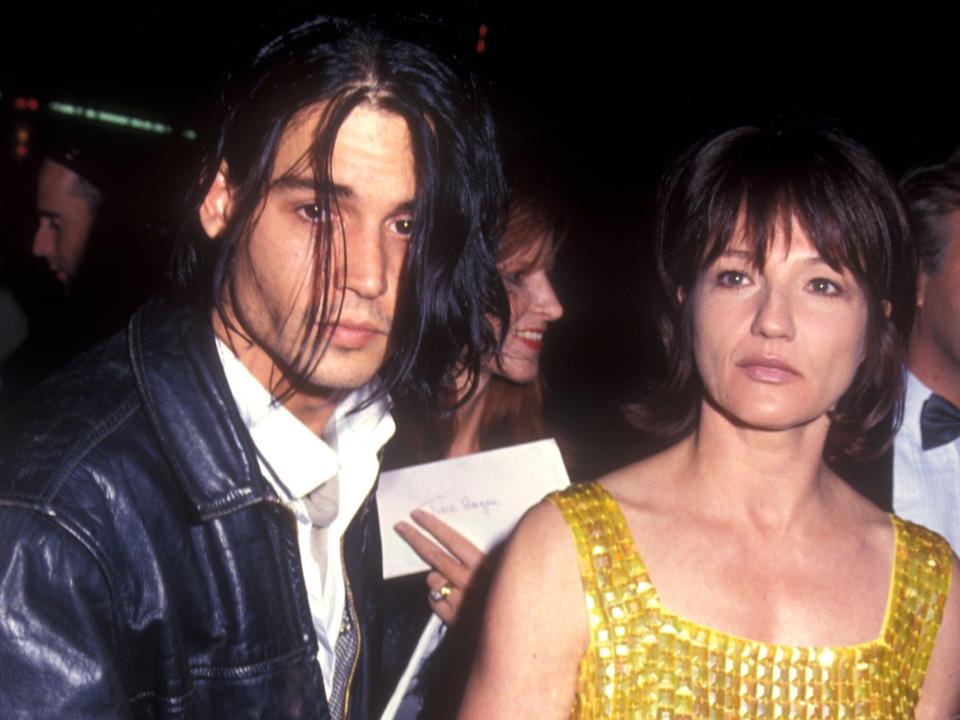 Johnny Depp and Ellen Barkin in Los Angeles, California