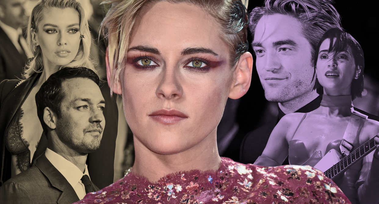 Kristen Stewart's love life has been a hot topic since her Robert Pattinson days, which became interrupted by a Rupert Sanders dalliance. She's since been linked to beauties including Stella Maxwell and St. Vincent. (Graphic: Quinn Lemmers for Yahoo Entertainment; photos: Getty Images)