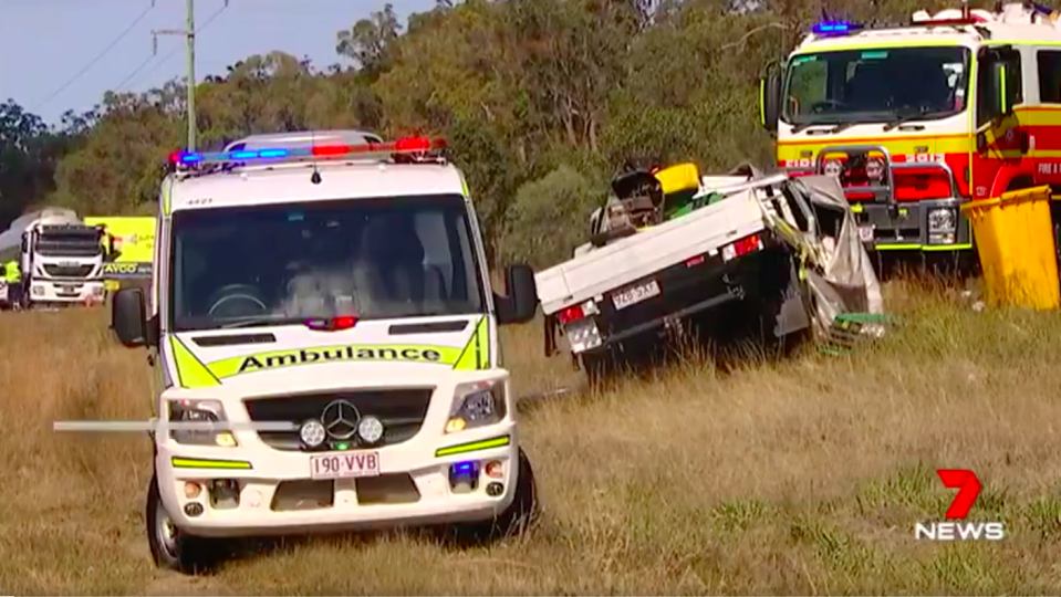 A family travelling from the Gold Coast to Bundaberg for a weekend netball competition has been involved in a fatal smash. Source: 7 News