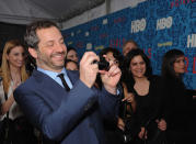 Judd Apatow attends the premiere of HBO's "<a href="http://tv.yahoo.com/girls/show/47563" data-ylk="slk:Girls;elm:context_link;itc:0;sec:content-canvas" class="link ">Girls</a>" at the School of Visual Arts Theater on April 4, 2012 in New York City.