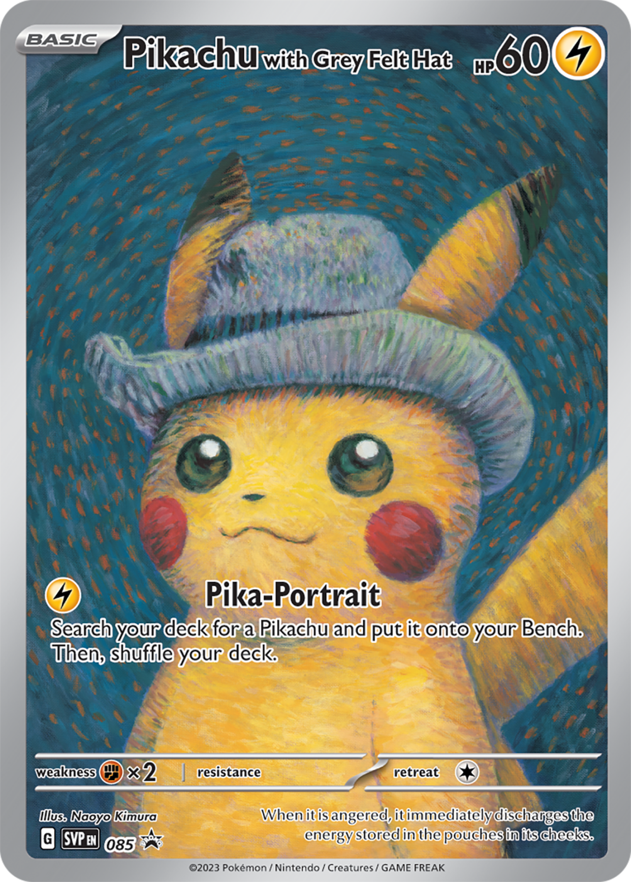 A photograph of the "Pikachu with Grey Felt Hat" promo cards scalpers are selling online for thousands of dollars after obtaining them from the Van Gogh Musuem in Amsterdam on Sept. 28.