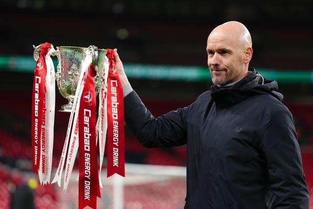 Erik ten Hag won the Carabao Cup in his first season at United