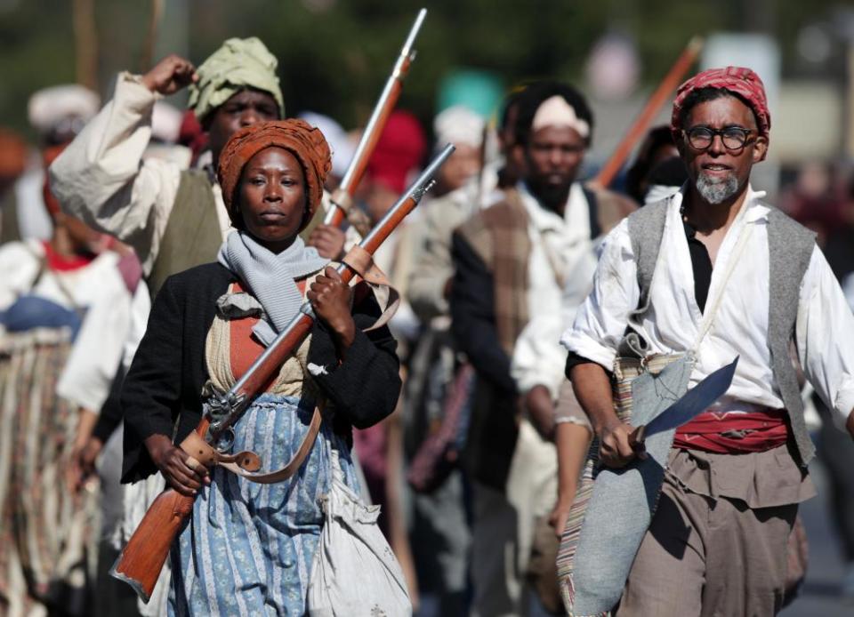 Re-enactors retrace the route of one of the largest slave rebellions in US history.