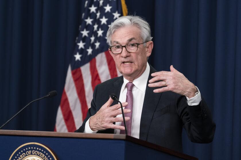 Federal Reserve Board Chair Jerome Powell speaks during a news conference at the Federal Reserve, Wednesday, May 4, 2022 in Washington. The Federal Reserve intensified its drive to curb the worst inflation in 40 years by raising its benchmark short-term interest rate by an sizable half-percentage point. (AP Photo/Alex Brandon)