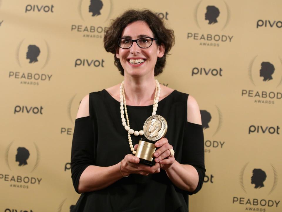 Sarah Koenig poses with her award at the 74th Annual Peabody Awards ceremony on 31 May 2015 in New York City (Jemal Countess/Getty Images for Peabody Awards)