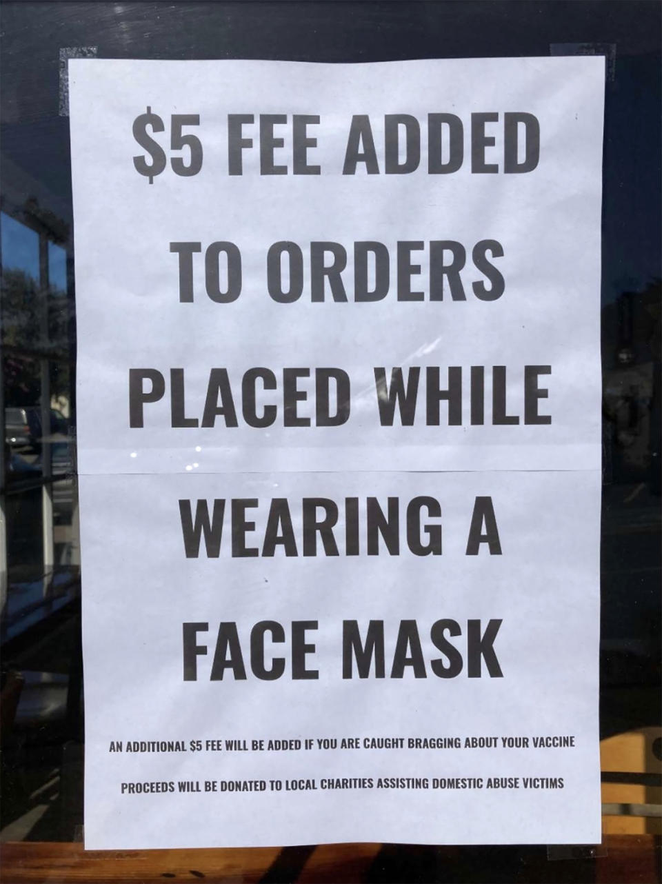 Image: Fiddleheads Cafe in Mendocino not only discourages wearing masks but also charges a penalty. (Courtesy Chris Castleman)