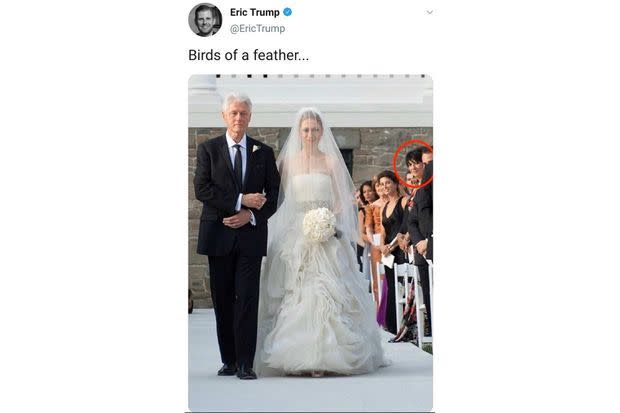 Le tweet, depuis effacé, d'Eric Trump.