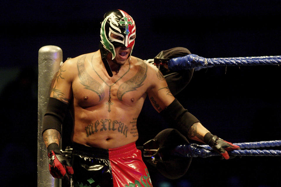 Rey Mysterio en una de las luchas de la WWE en Monterrey, M&#xe9;xico. (Foto: Alfredo L&#xf3;pez/Jam Media/LatinContent via Getty Images)