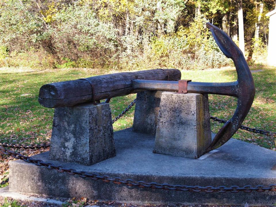 A 1,000-pound anchor from the Oak Leaf, a three-masted schooner converted into a stone-hauling barge that sank off Bullhead Point in Sturgeon Bay in 1928, was located in front of Eagle Bluff Lighthouse in Peninsula State Park in Fish Creek until its recent move back to Sturgeon Bay, where it will relocate to Bullhead Point.