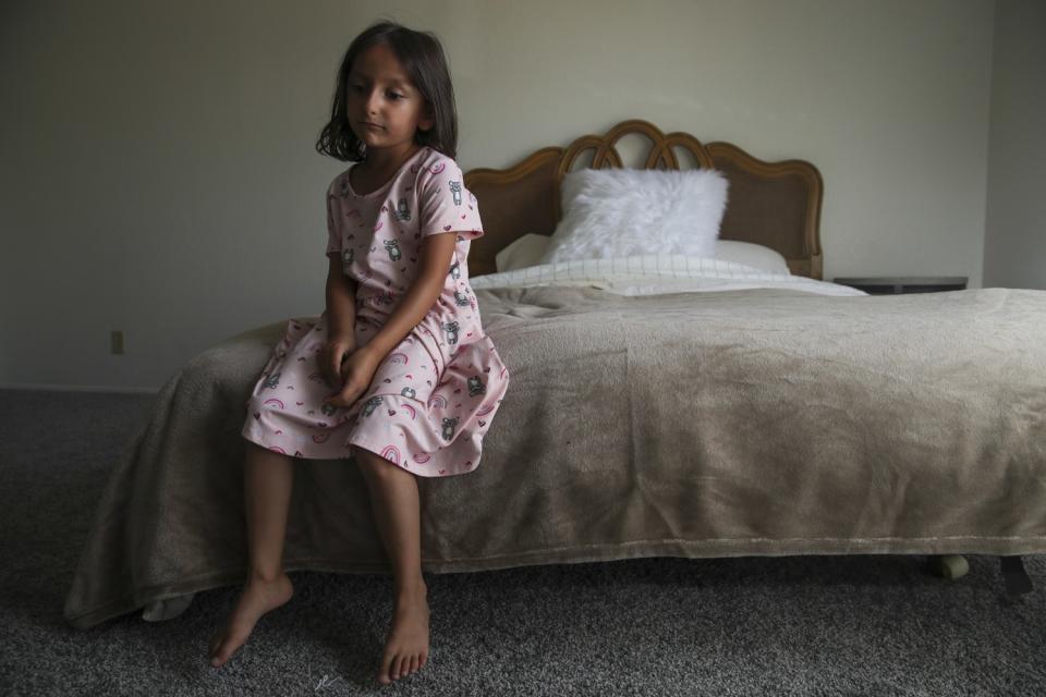 Afghan refugee Aqsa Sadat, 6,