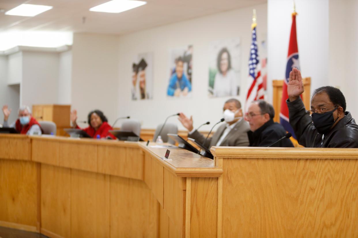 File photo: Clarksville-Montgomery County School Board members at a Feb. 9, 2021 meeting.