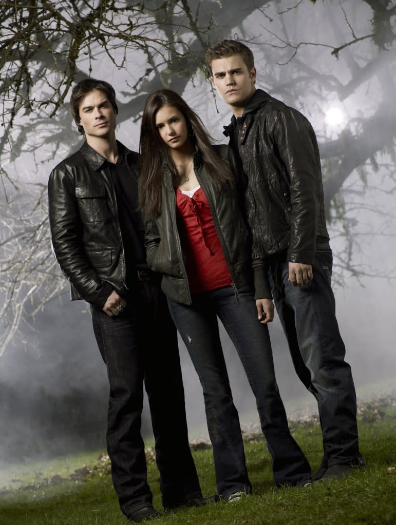 Ian Somerhalder, Nina Dobrev and Paul Wesley on “The Vampire Diaries.” CW Network/Courtesy Everett Collection