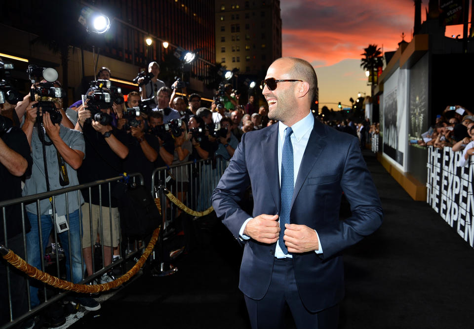 Jason Statham at the Los Angeles premiere of "the Expendables 2" on Auguest 15, 2012.
