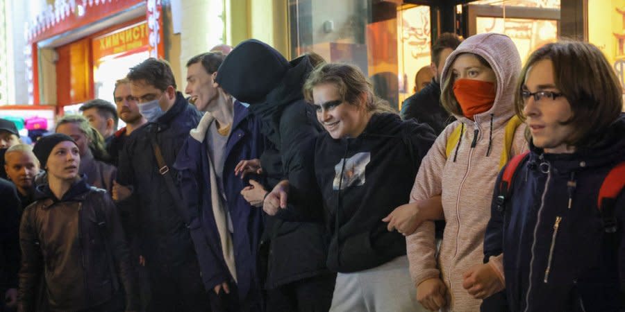 Protesters against mobilization in Moscow, September 21