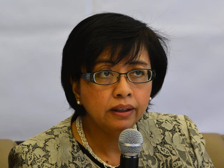 Philippines political science professor, Miriam Ferrer, chairperson of the government negotiating panel for peace talks with the Moro Islamic Liberation Front (MILF), speaks during a news conference at the Philippines Embassy in Kuala Lumpur, on January 26, 2013. The gov't said on Friday it hopes to resume talks with Muslim rebels early next month to kickstart negotiations for a peace settlement