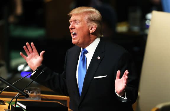 Trump even managed to wrangle up a new anger look for his September 2017 speech in front of the UN.