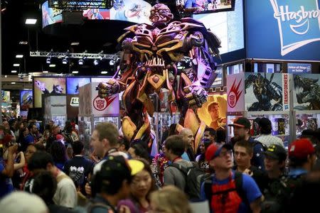 A Transformers statue stands on display at the Hasbro booth during the 2014 Comic-Con International Convention in San Diego, California July 25, 2014. REUTERS/Sandy Huffaker