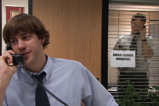 <p>NBC</p> John Krasinski and Rainn Wilson on 'The Office'