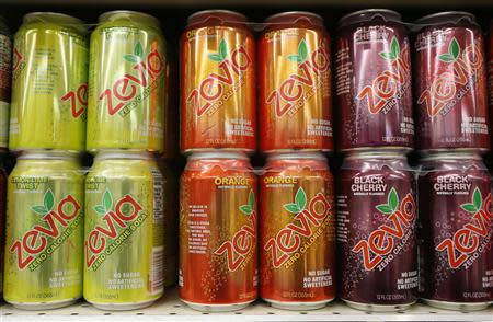 Cans of Zevia soda are seen in a supermarket in Los Angeles, California, December 18, 2013. REUTERS/Lucy Nicholson