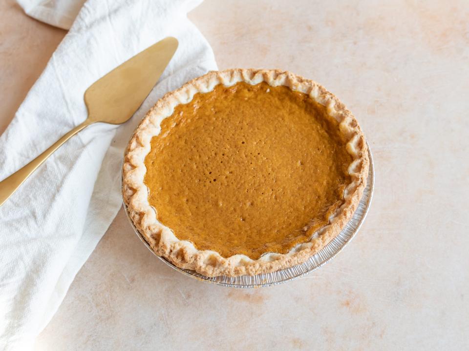 A whole pumpkin pie from Kroger