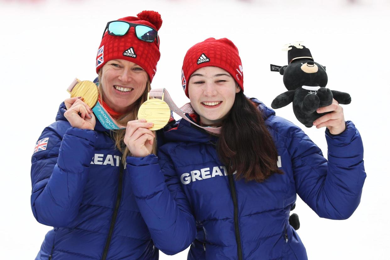 Fitzpatrick (right) and Kehoe celebrate Team GB's first gold of the Paralympics: Getty Images