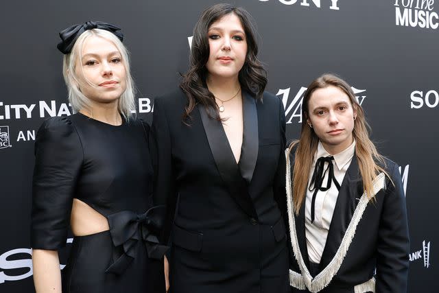 <p>Frazer Harrison/Variety via Getty</p> From left: Phoebe Bridgers, Lucy Dacus and Julien Baker in December 2023.