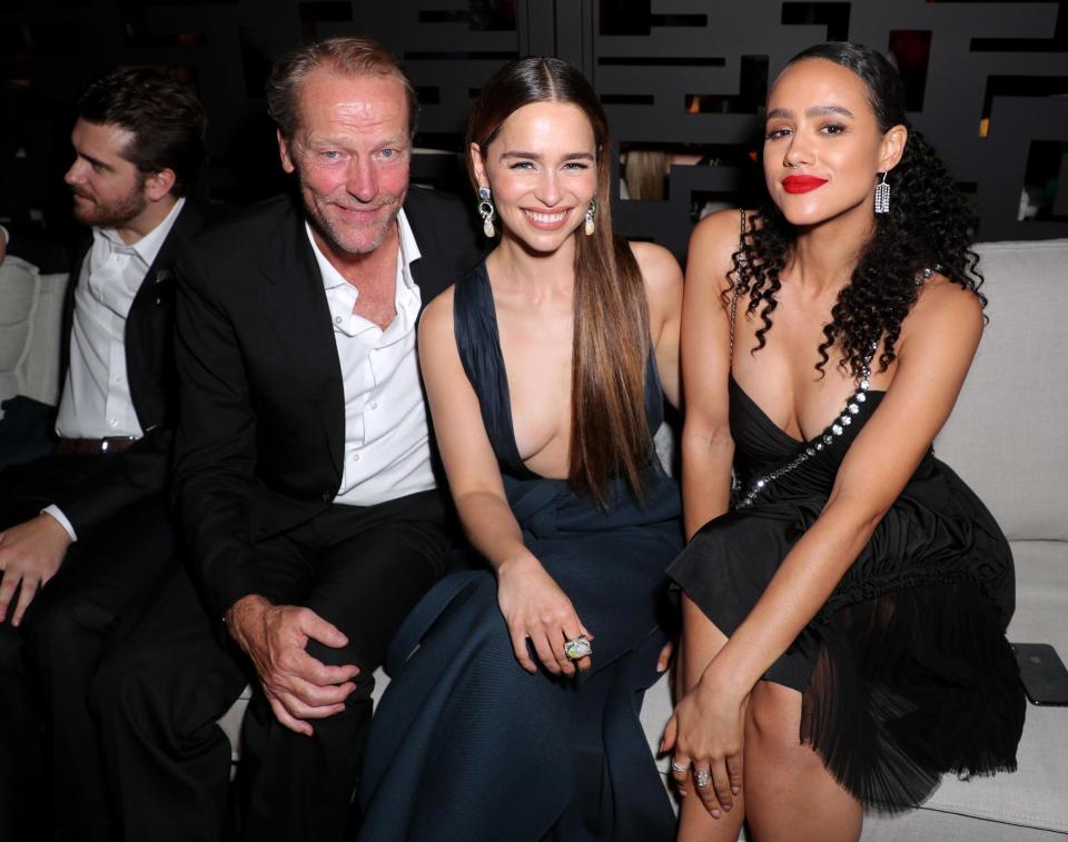 Iain Glen, Emilia Clarke and Nathalie Emmanuel (Chelsea Lauren/Variety/Shutterstock)