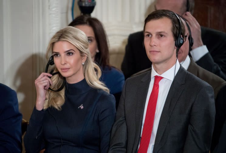 Ivanka with husband, Jared Kushner, also a White House adviser (Rex)