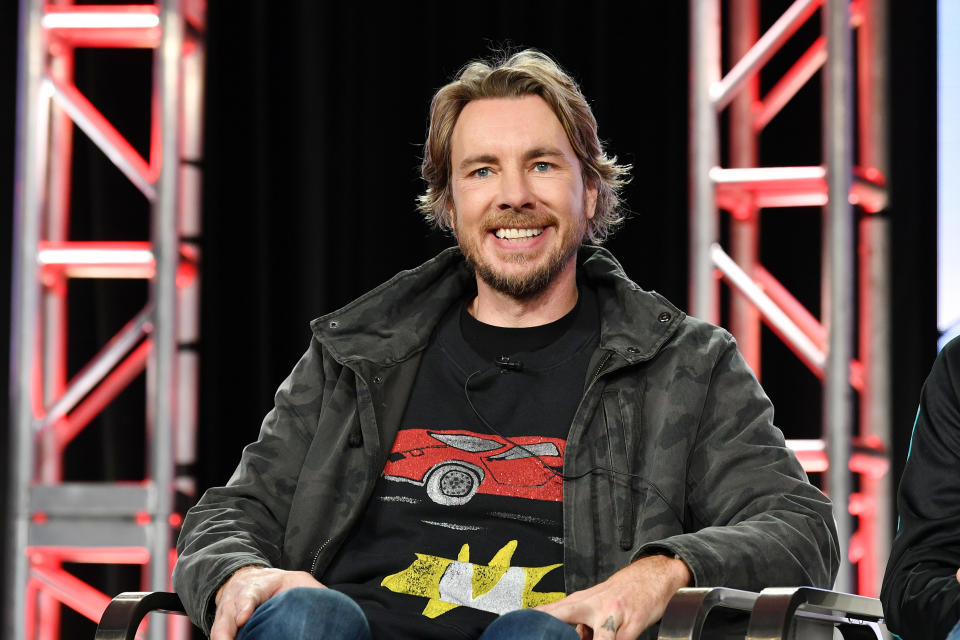Dax Shepard of "Top Gear America" speaks during the Discovery MotorTrend segment of the 2020 Winter TCA Press Tour at The Langham Huntington, Pasadena on January 16, 2020 in Pasadena, California. (Photo by Amy Sussman/Getty Images)