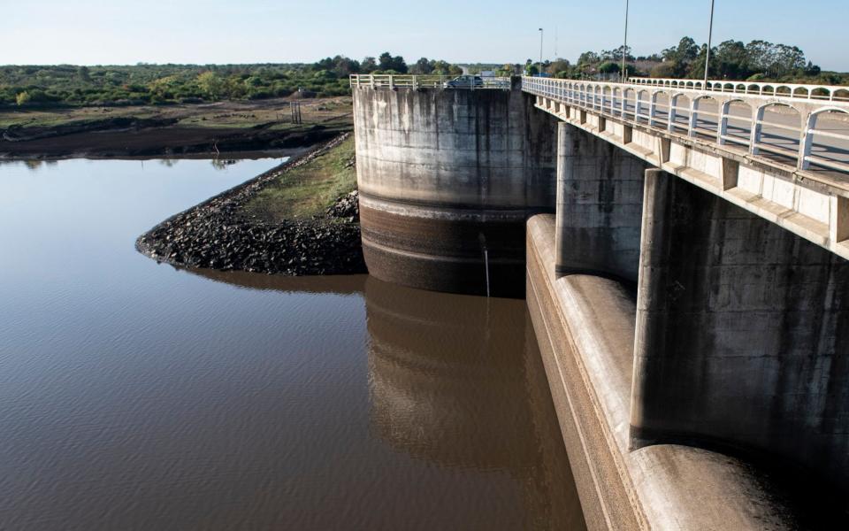 Low water levels at the Paso Severino dam which supplies water to the capital Montevideo - Santiago Mazzarovich/AP