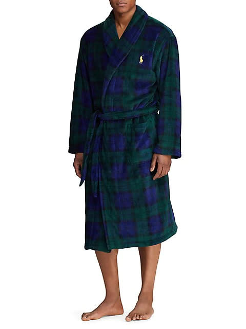 Polo Ralph Lauren Plaid Microfiber Robe. Image via The Bay.