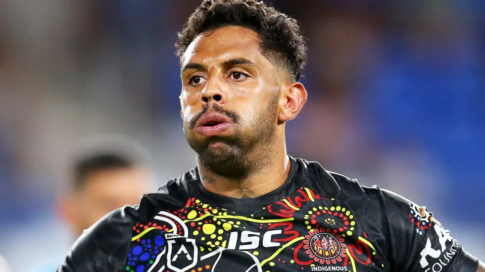 Seen here, Josh Addo-Carr in action for the Indigenous All-Stars in 2020.