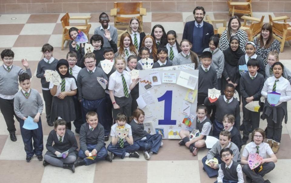 HeraldScotland: St Conval's Primary School at the Burrell Collection as it marked one year since reopening. Photo Gordon Terris.