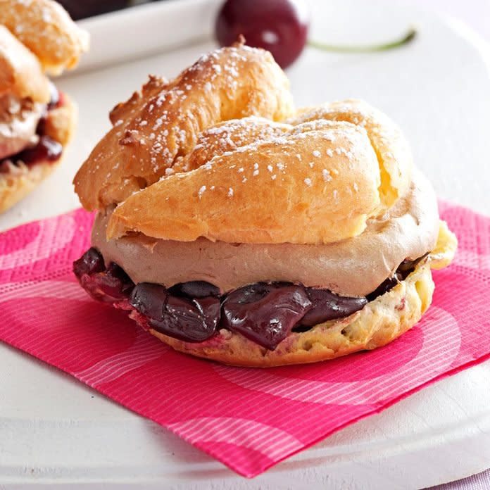 Cherry-Chocolate Cream Puffs