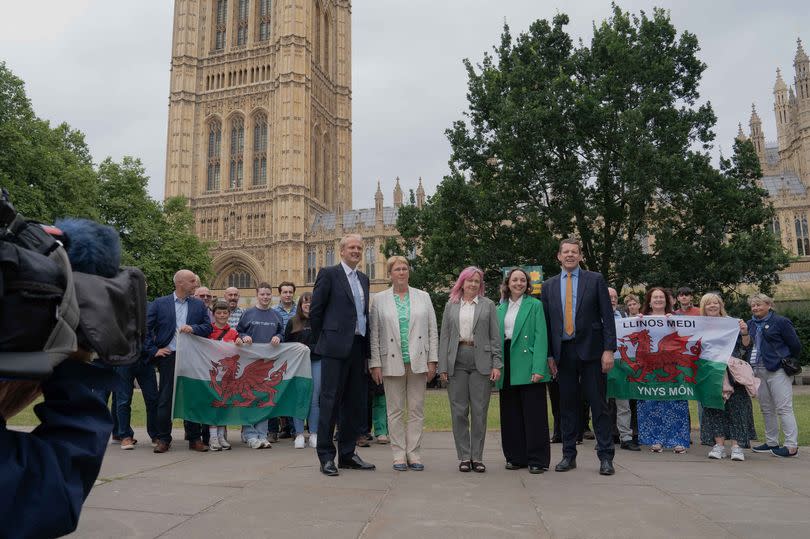 Plaid MPs, family members and supporters at Westminster