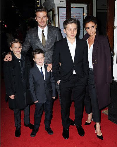 The Beckhams all decked out in Burberry