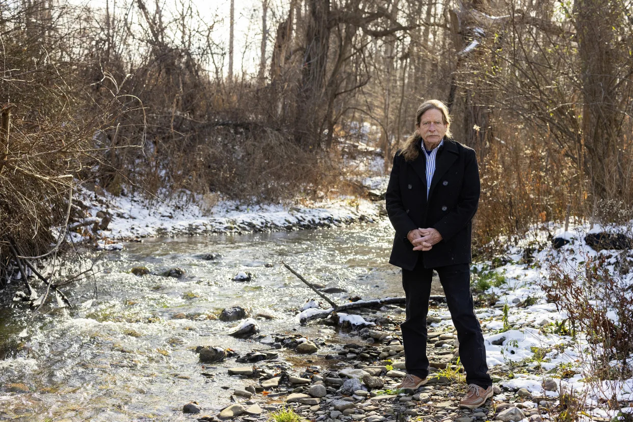 Joe Heath, a lawyer for the Onondaga Nation, at Onondaga Creek, south of Syracuse, N.Y., Nov. 30, 2023. (Lauren Petracca/The New York Times)