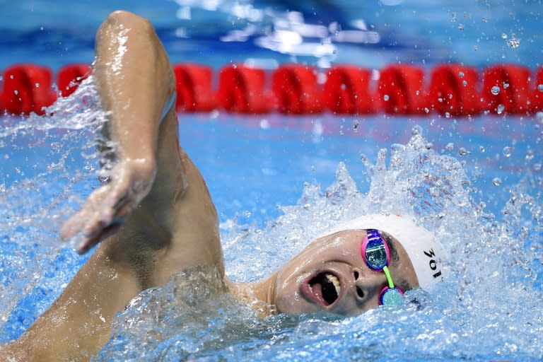 China's Sun Yang competes in a heat of the men's 800m freestyle during the swimming competition at the 2017 FINA World Championships in Budapest, on July 25, 2017