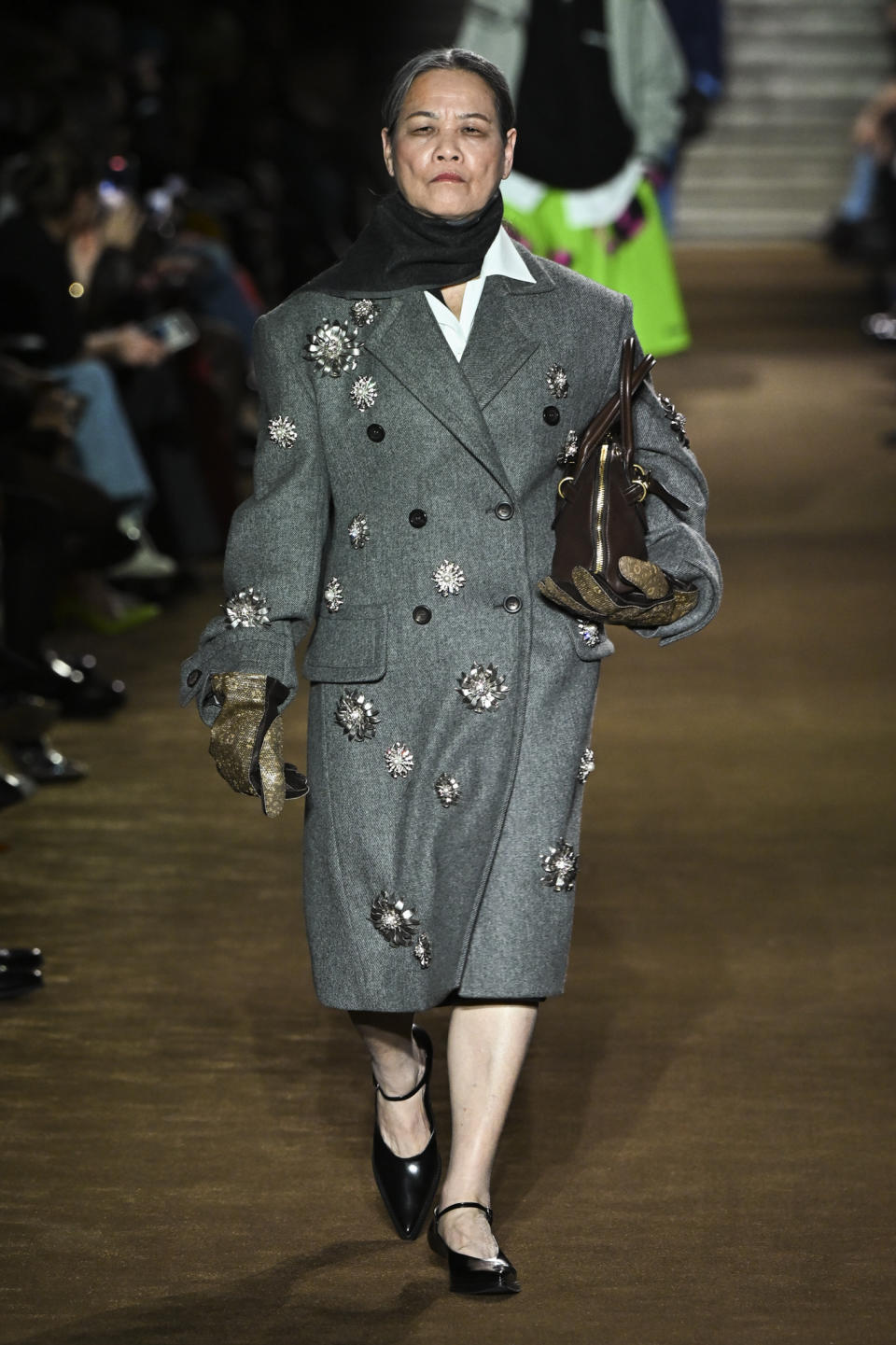 Qin Huilan Walks Miu Miu Fall 2024 Ready-to-Wear Collection at Paris Fashion Week