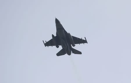 A Turkish F-16 fighter jet takes off from Incirlik airbase in the southern city of Adana, Turkey, July 27, 2015. REUTERS/Murad Sezer