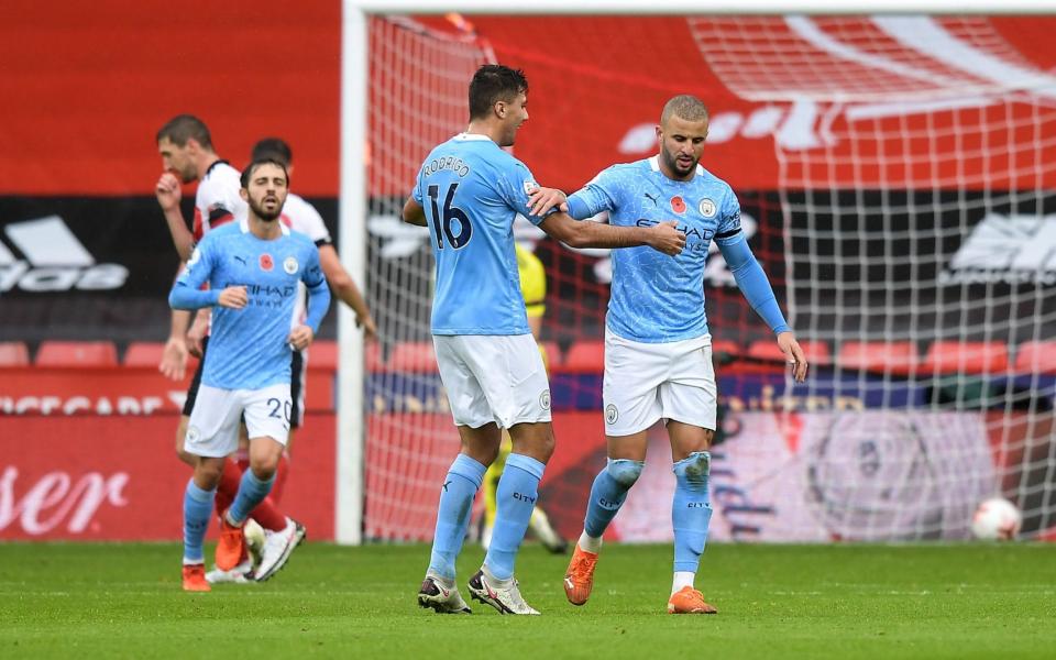 walker celebrates his goal vs sheffield united - NMC POOL