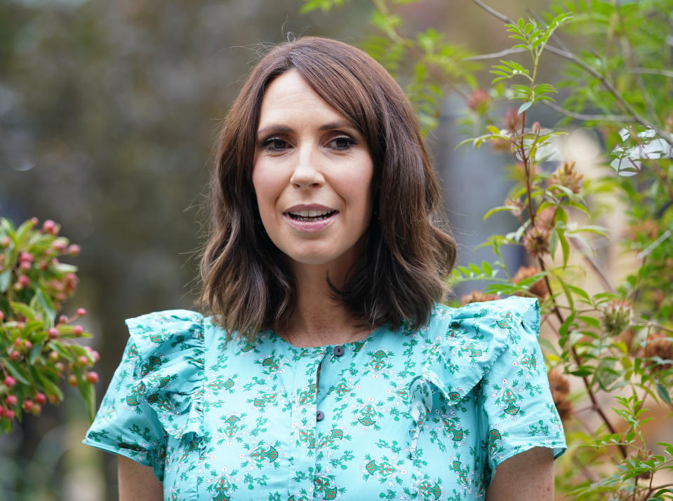 The BBC One Show presenter Alex Jones during a photocall to officially open the BBC One Show and RHS Garden of Hope, at the RHS Chelsea Flower Show press day, at the Royal Hospital Chelsea, London. Picture date: Monday September 20, 2021.