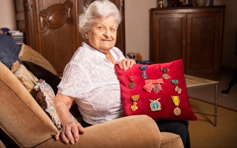 Monique Hanotte with her wartime medals - Paul Grover