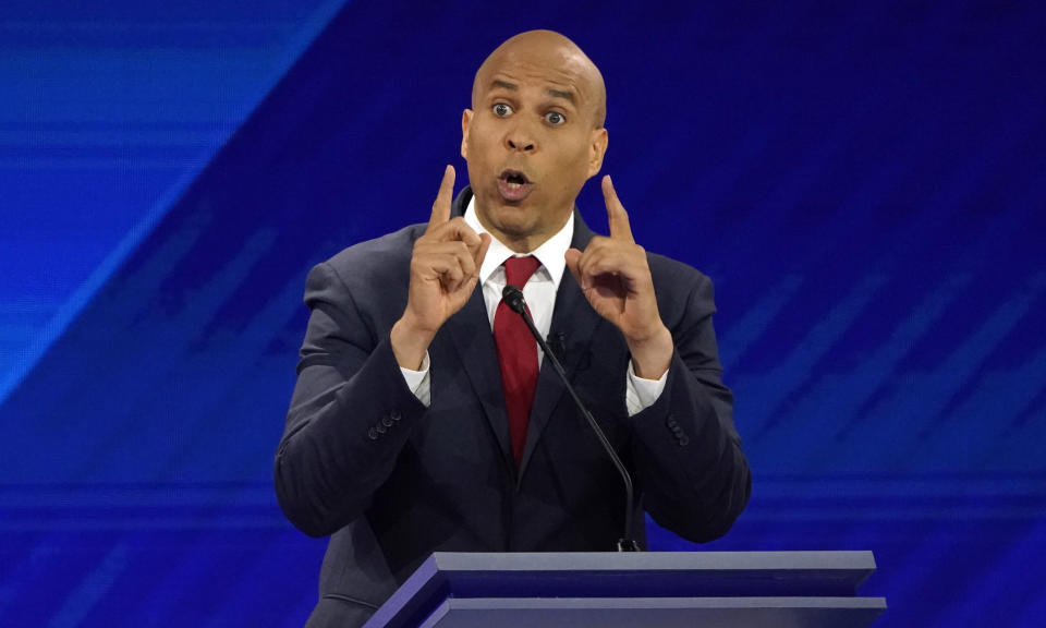 Senator Cory Booker speaks during the 2020 Democratic U.S. presidential debate in Houston, Texas, U.S. September 12, 2019. REUTERS/Mike Blake (Photo: Mike Blake / Reuters)