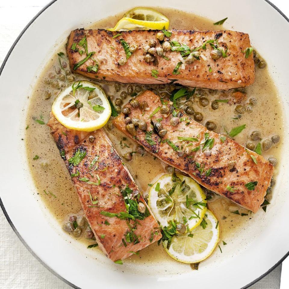 lemony salmon piccata